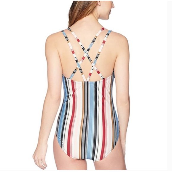 NWT Coastal Blue Striped One Piece Swimsuit - XL - Picture 2 of 8